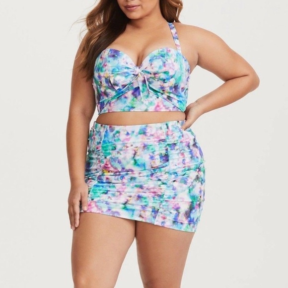 torrid Other - TORRID 2/3X BIKINI Skirtini Watercolor Swimsuit